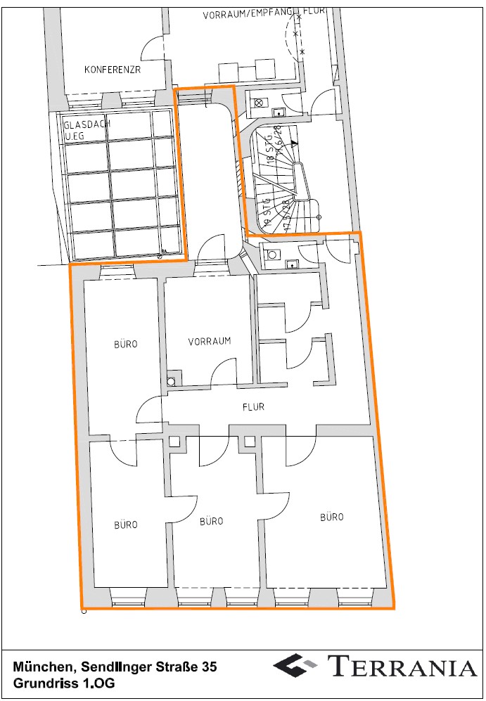 Provisionsfrei!: charmantes Altbau-Büro mitten auf der Sendlinger Straße! - Grundriss