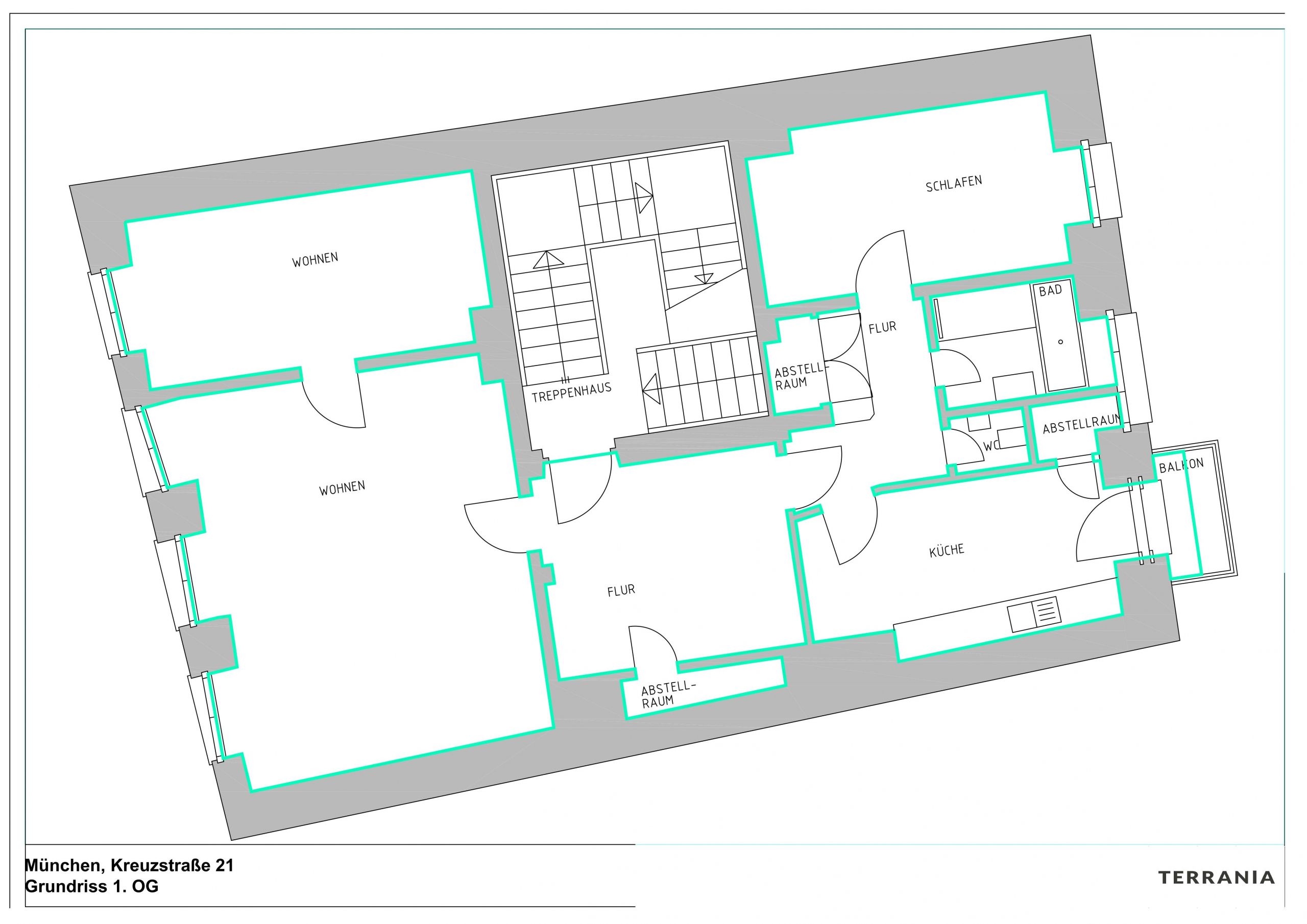 Direkt vom Eigentümer: Helle Altbauwohnung mit Balkon am Sendlinger Tor - Grundriss