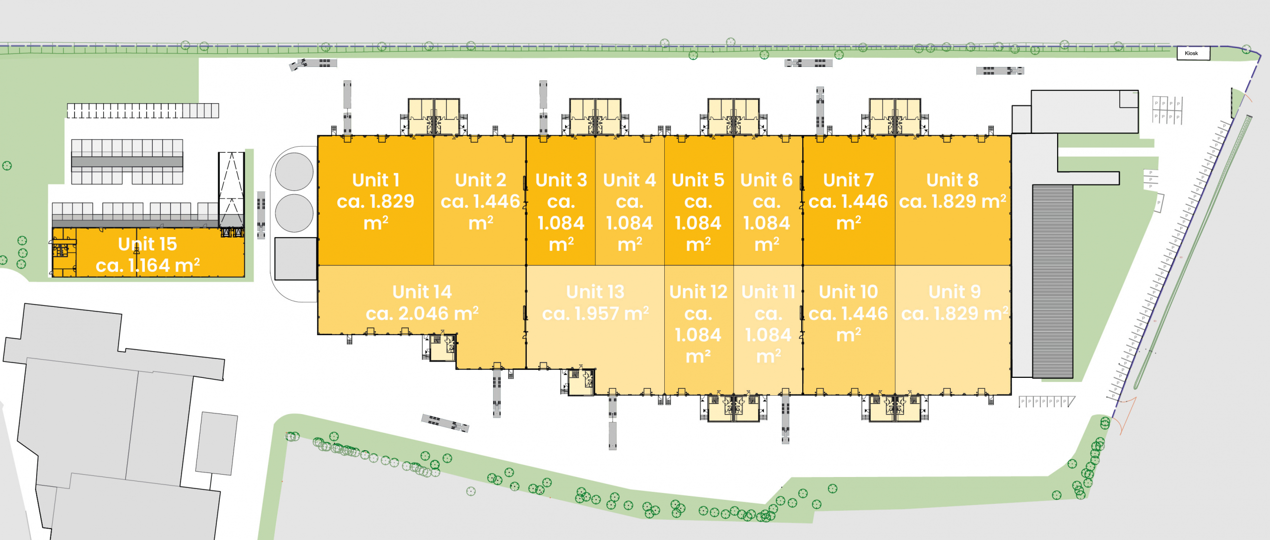 Direkt vom Eigentümer: Moderne Gewerbe- und Produktionshallen im Westen Hamburgs, 1.084 m² - Grundriss_15 Einheiten