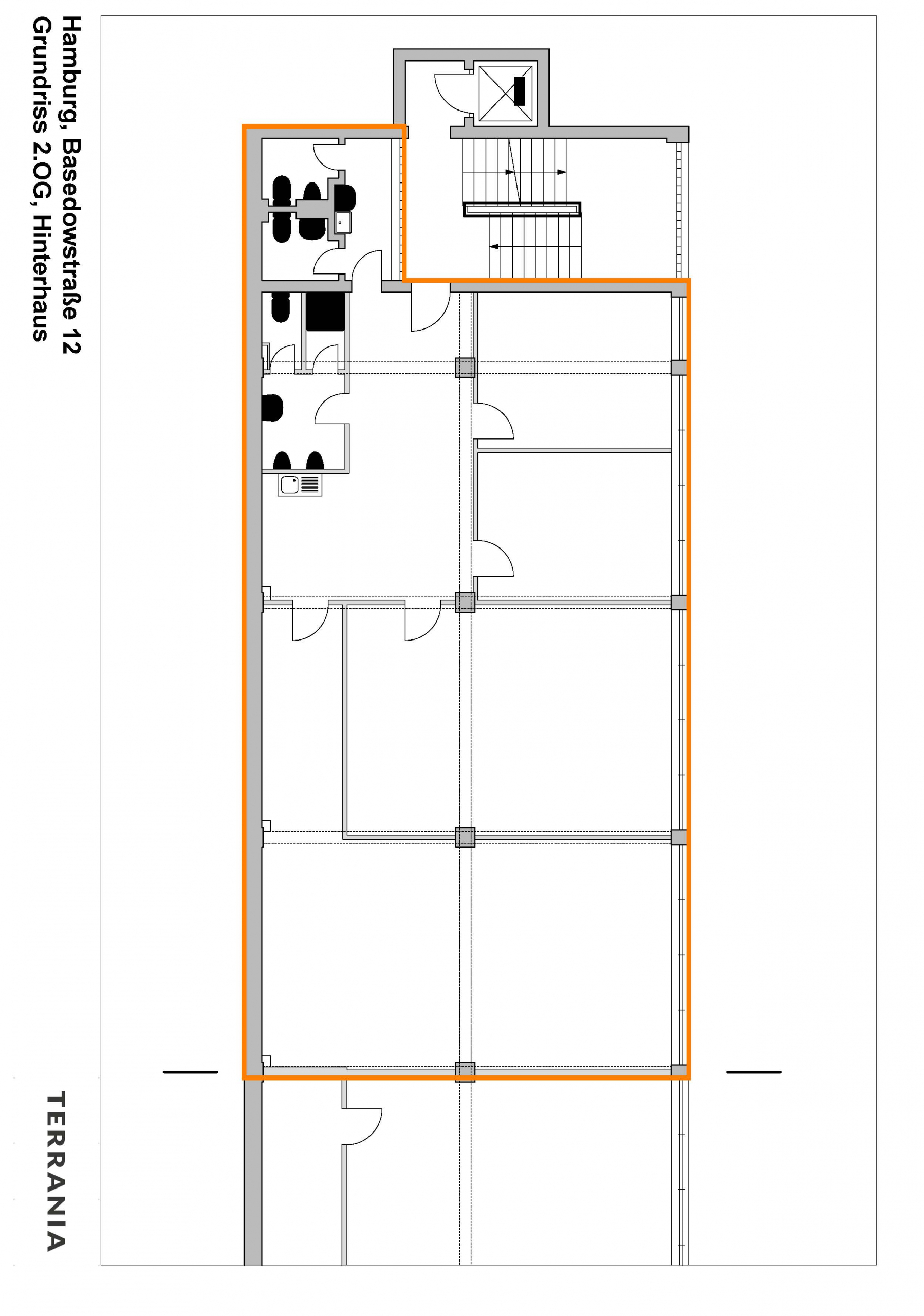Direkt vom Eigentümer! Büroetage auf sehr gut angebundenem Grundstück in Hammbrook - Grundriss 2.OG 2025 1218 unten