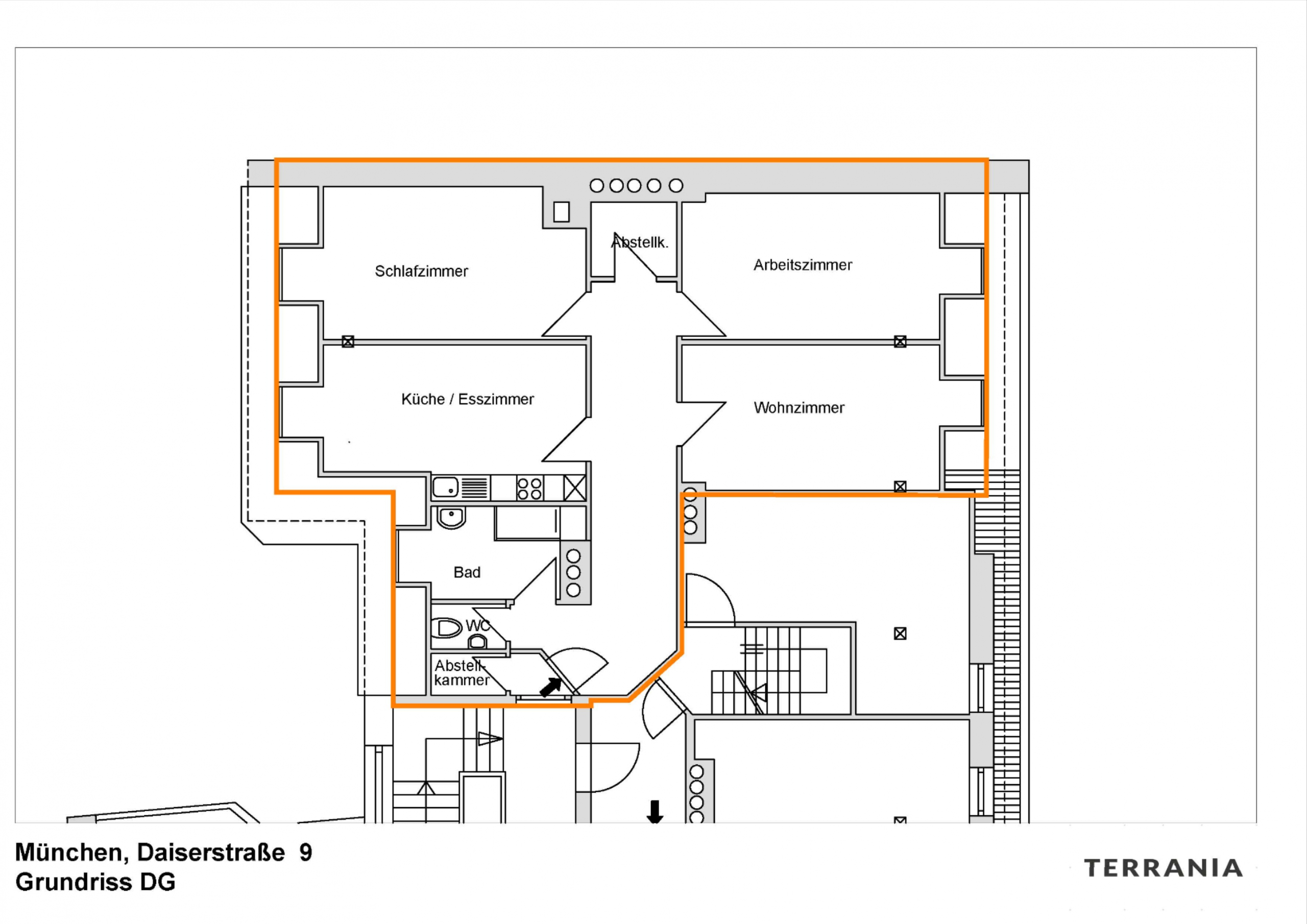Direkt vom Eigentümer: Lichtdurchflutete Dachgeschosswohnung mit moderner Wohnküche - Grundriss Dachgeschoss 2026 0429