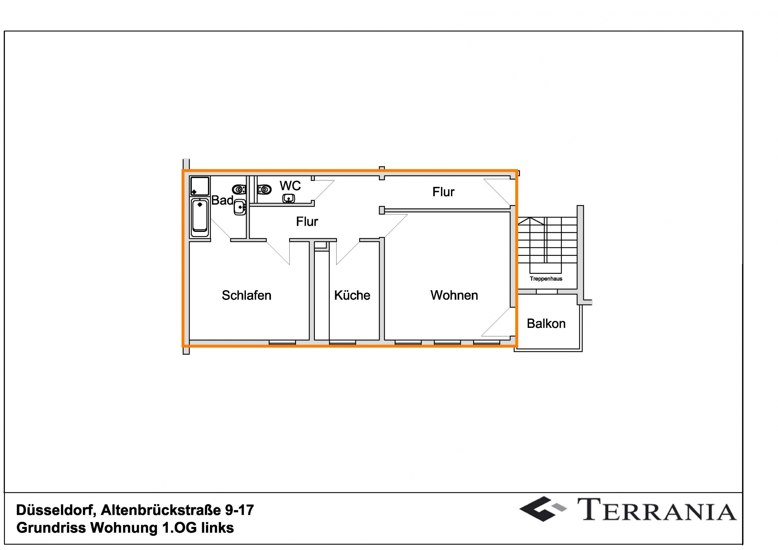 Direkt vom Eigentümer: Helle, moderne 2-Zimmer-Wohnung mit Balkon! - Grundriss