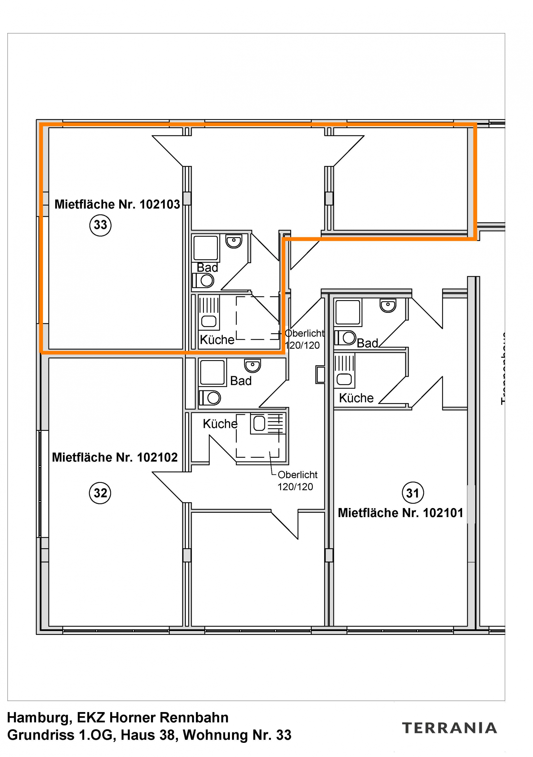 Direkt vom Eigentümer: helle und charmante Wohnung in gepflegtem Umfeld - Grundriss 1.OG 2025 1030 Wohnung 33